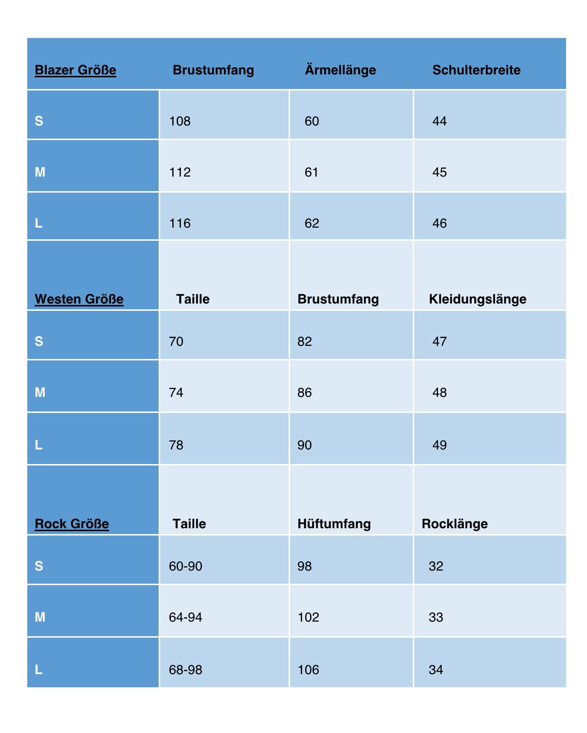 Elegante Dreier-Kombination: Blazer, Weste & Rock