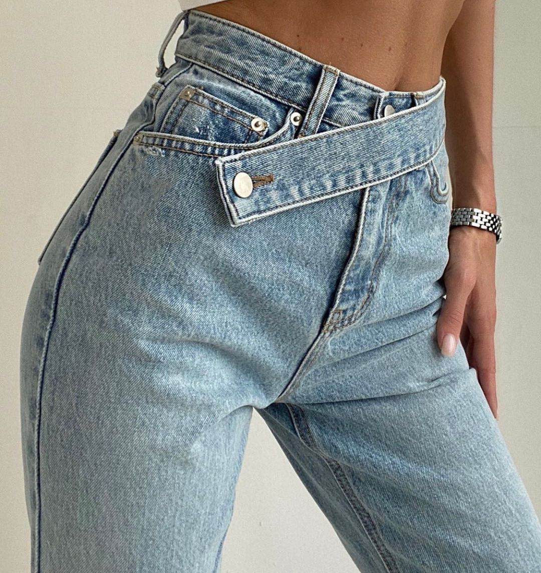 Stylish asymmetric jeans for trendsetters