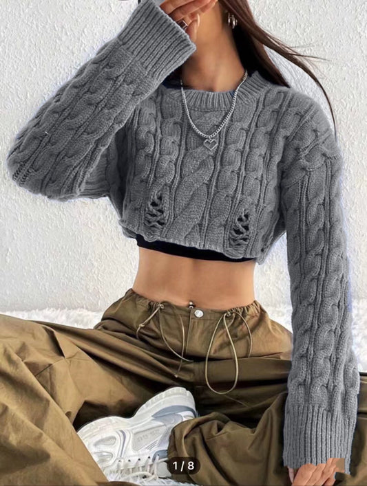 Cropped Strickpullover