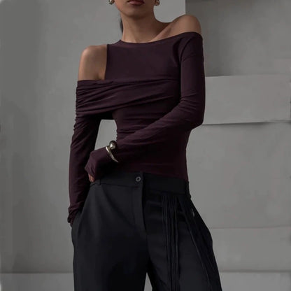 Drapiertes One-Shoulder-Top