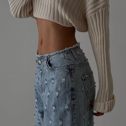 Baggy Jeans mit Distressed-Details