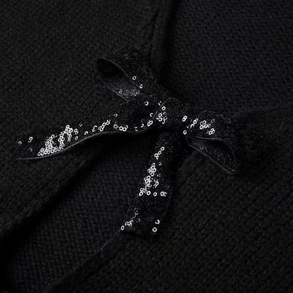 Elegancia a la luz de la luna – Cárdigan con lazos de lentejuelas