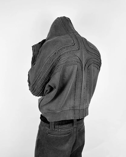 Textured Patchwork Streetwear Jacket