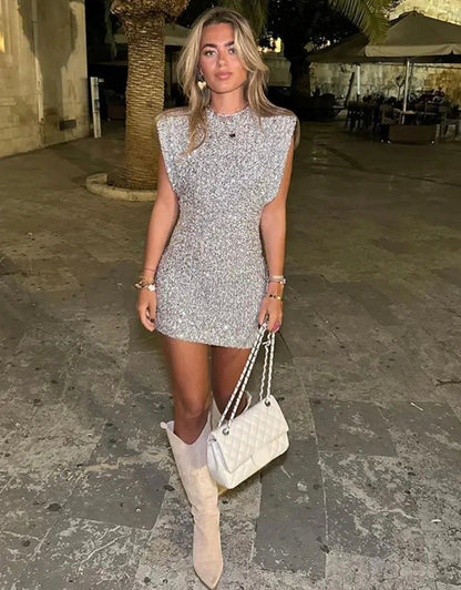 Glamouröses Glitzer Minikleid