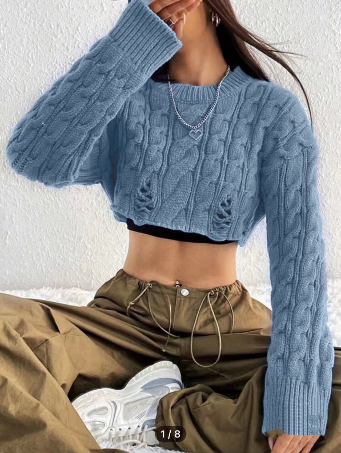 Cropped Strickpullover