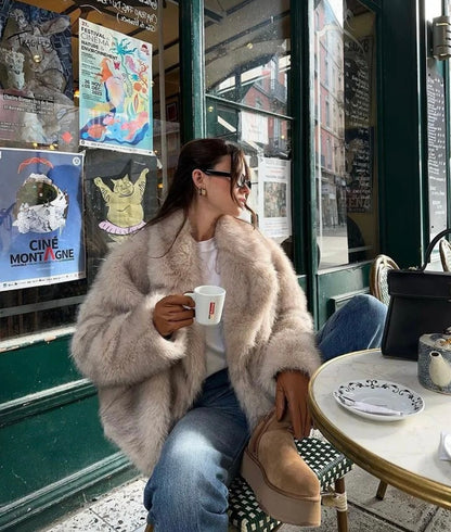 Lunaria Elegante Kunstfelljacke