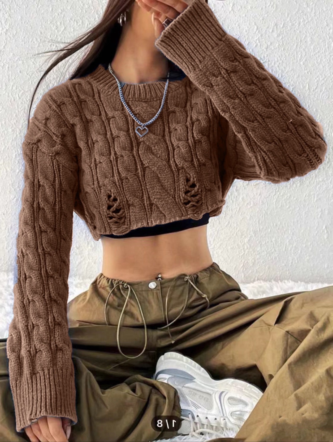 Cropped Strickpullover