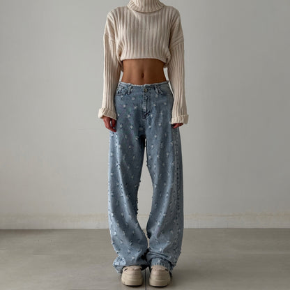 Baggy Jeans mit Distressed-Details