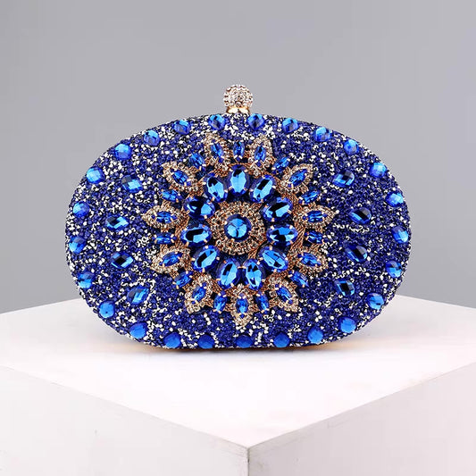 Funkelnde Abendtasche mit Strasssteinen in 7 Farben