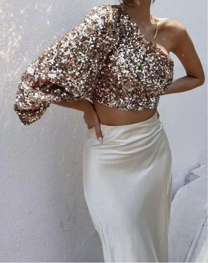 Glamouröse Paillettenbluse