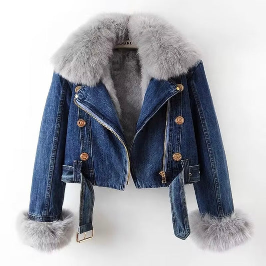 Denim Bikerjacke