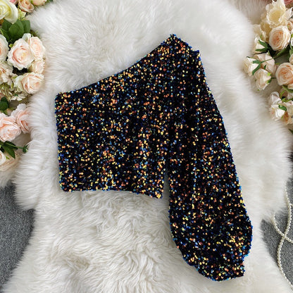 Glamouröse Paillettenbluse