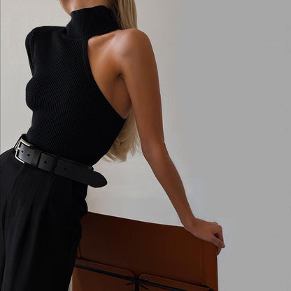 One-Shoulder Rollkragenpullover