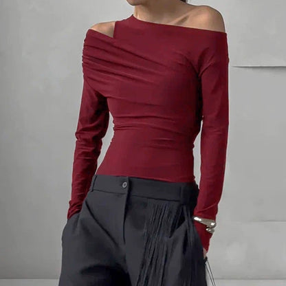 Drapiertes One-Shoulder-Top