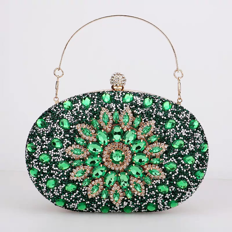 Funkelnde Abendtasche mit Strasssteinen in 7 Farben