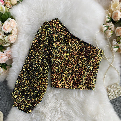 Glamouröse Paillettenbluse