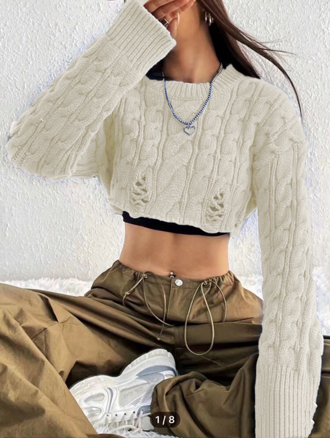 Cropped Strickpullover