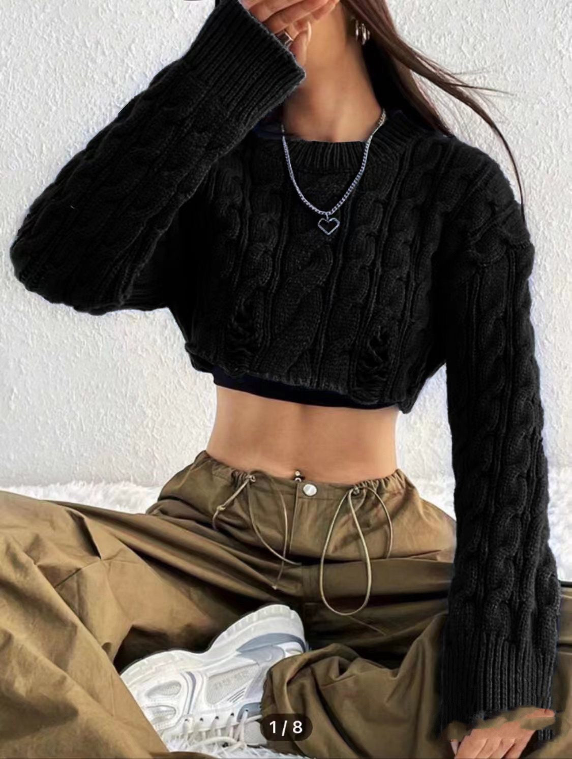 Cropped Strickpullover