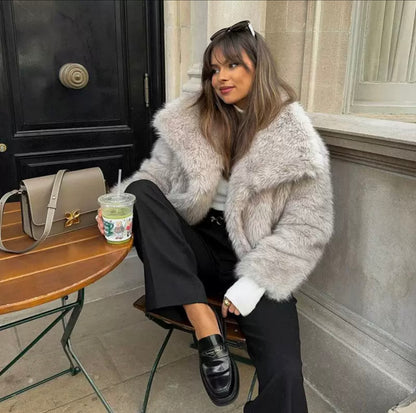 Lunaria Elegante Kunstfelljacke