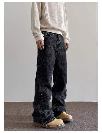 Crinkle Cool - schwarze Baggy Jeans im Lässigen Look